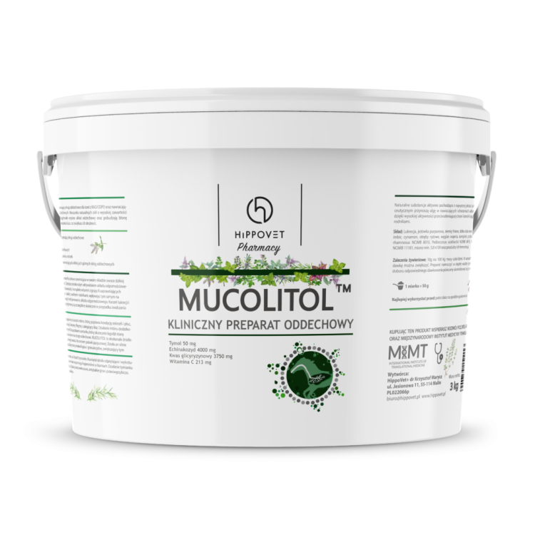 Mucolitol kliniczny suplement na oddychanie dla konia opakowanie 3 kg