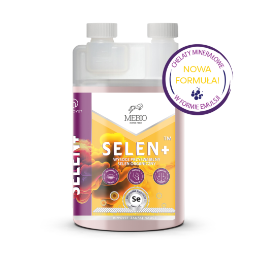 MEBIO Selen+ witamina C i E 1000 ml 1L uzupełniający suplement dla koni