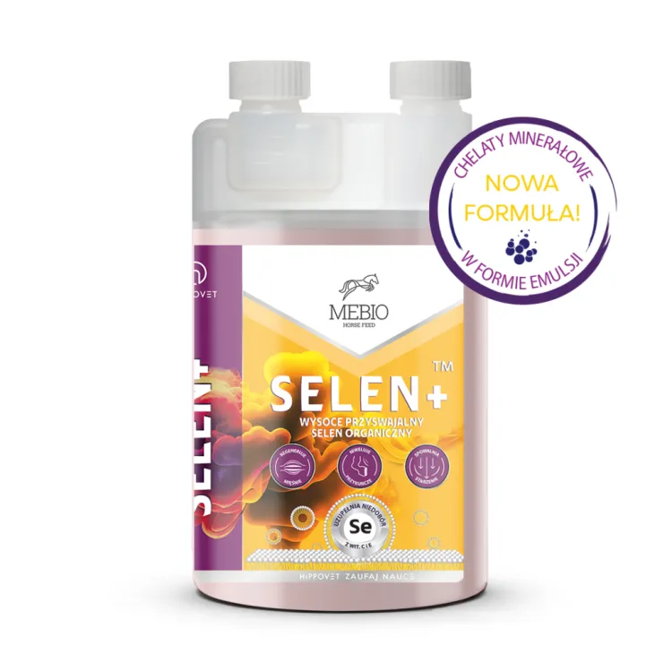 MEBIO Selen+ witamina C i E 1000 ml 1L uzupełniający suplement dla koni