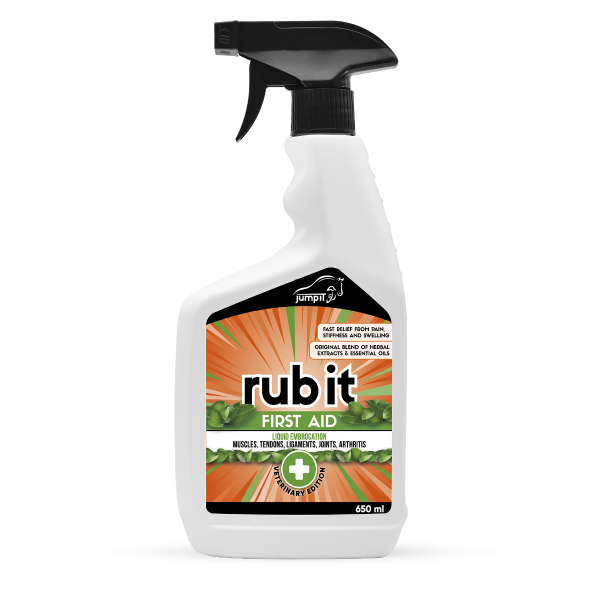 Przeciwbólowa wcierka regenerująca dla koni 650ml Jump it Rub It