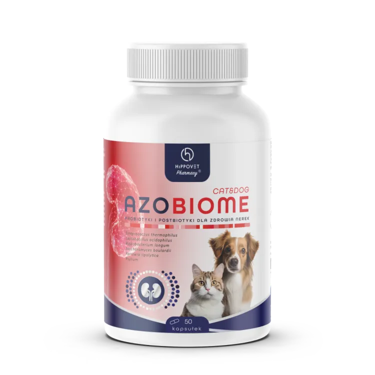 Hippovet Pharmacy AZOBIOME probiotyk na wsparcie w terapii chorób nerek dla psów i kotów